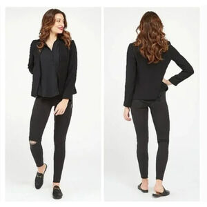 Spanx‎ Vintage Black Distressed Ankle Skinny Jeans Size Small
